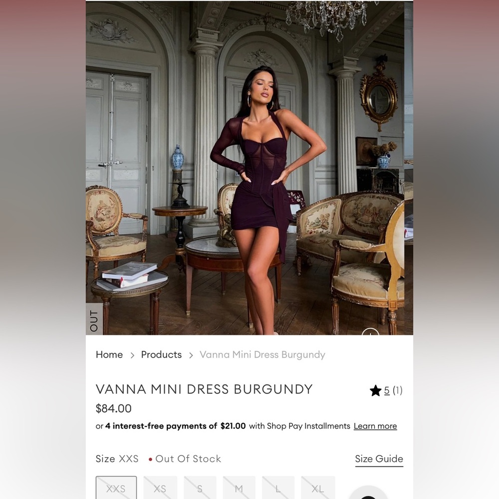 Outcast Vanna Burgundy Mini Dress